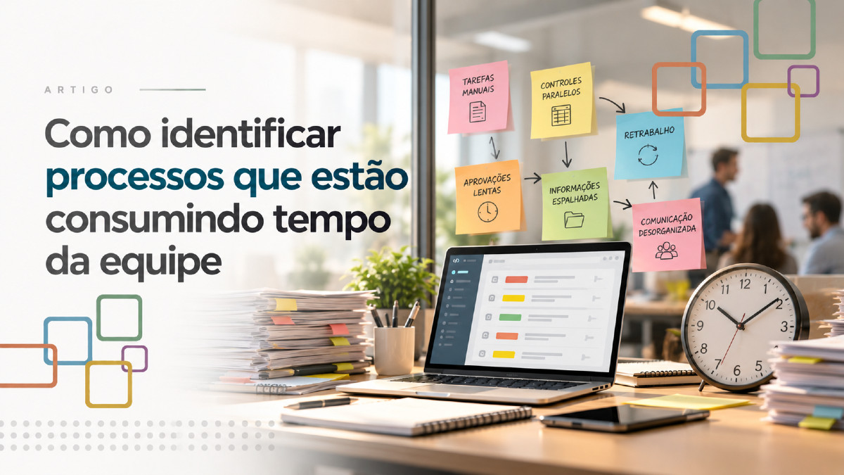 Equipe observando processos que consomem tempo no dia a dia