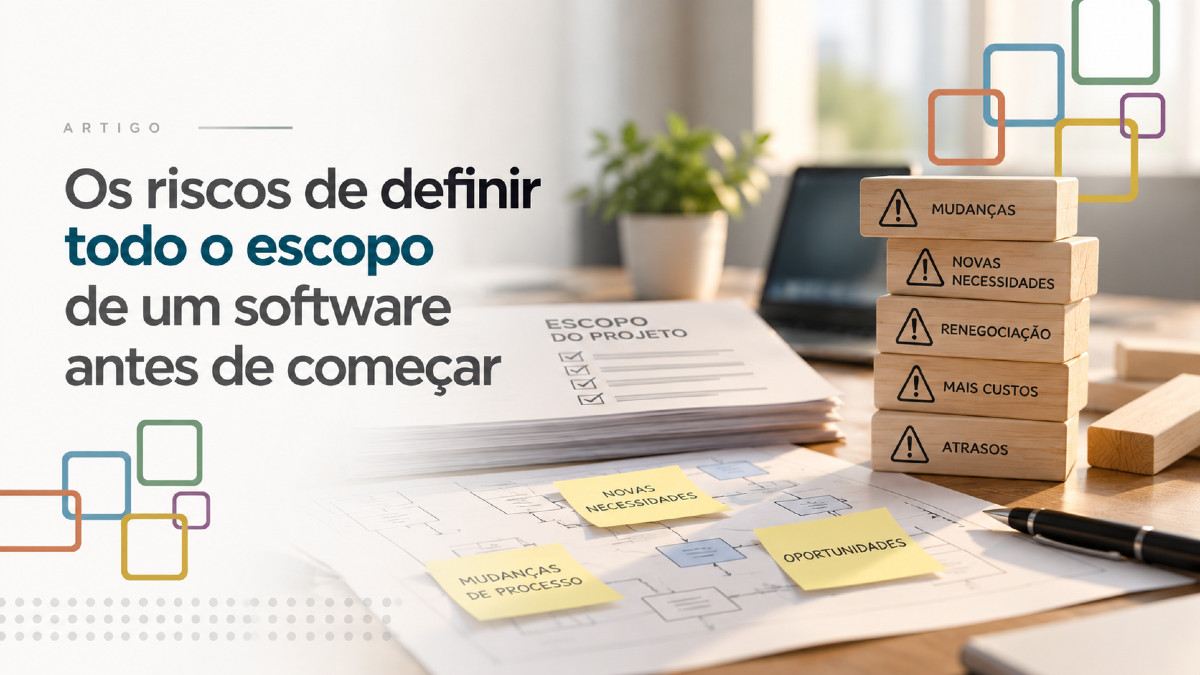 Ilustração sobre os riscos de definir todo o escopo de um software antes de começar